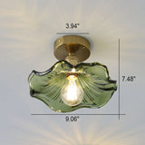 Glazen Plafondlamp In De Vorm Van Een Hibiscus