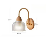 MizuGlow Japandi Wandlamp – Houten & Glazen Wandverlichting
