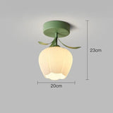 Eenvoudige Tiffany Plafondlamp Met Minibloemen