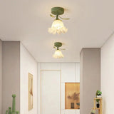 Eenvoudige Tiffany Plafondlamp Met Minibloemen