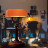 AmberGlow Vintage Mat Oranjeglas Tafellamp