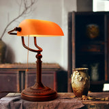 AmberGlow Vintage Mat Oranjeglas Tafellamp