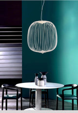 Moderne Italiaanse Spokes Hanglamp LED Metaal Kooi Design – Zwart