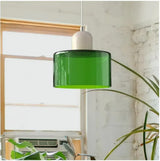 Vintage Kleine Hanglamp Glas-in-Lood – Roze/Oranje/Groen/Wit – E27