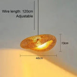 Bamboe Hanglamp LED – Handgemaakte Vintage Plafondlamp E27