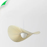 Nordic Beige Plissé Stoffen LED Hanglamp – Dimbare Design Plafondlamp