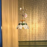 Vintage Franse Rozen Hanglamp – Massief Koper & Glas E27 LED