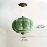 Retro Groene Glazen Hanglamp – Franse Nordic Melkglas Minimalistisch