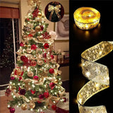 LumiRibbon Gouden Kerstlint Lichtslinger – 2M/5M/10M LED
