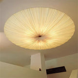 Wabi-Sabi Luxe Stoffen LED Plafondlamp – Minimalistische Rond Vliegende Schotel Hanglamp