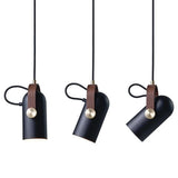 Minimalistische Nordic LED Hanglamp Zwart – E27, Metaal & Hout, D10xH22cm