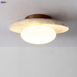 Wabi-Sabi Plafondlamp – Travertin Steen LED Ø12cm/Ø15cm