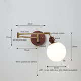 Wandlamp Nordic Wit Pompoen – LED, E27, Draaibare Arm, Moderne Stijl