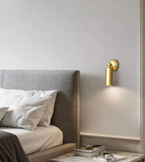 Koperen LED Wandlamp – Moderne Bedlamp, Draaibaar, Goud/Zwart