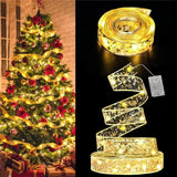 LumiRibbon Gouden Kerstlint Lichtslinger – 2M/5M/10M LED