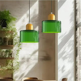 Vintage Kleine Hanglamp Glas-in-Lood – Roze/Oranje/Groen/Wit – E27