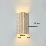 Travertin Wandlamp – Wabi-Sabi LED Natuursteen Bedlamp