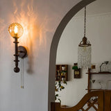LED Wandlamp Glas & Hout – Vintage Bedlamp voor Woonkamer