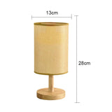 Aurora SilkGlow LED Tafellamp – Dimbare Aziatische Nachtlamp met Houten Basis & Stoffen Kap