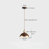 Nordic Houten Steen LED Hanglamp – Zwart/Geel – Modern Design