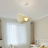 Nordic Beige Plissé Stoffen LED Hanglamp – Dimbare Design Plafondlamp