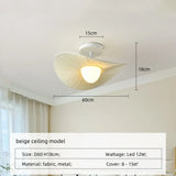 Nordic Beige Stoffen LED Hanglamp – Moderne Dimbare Plafondlamp