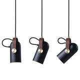 Minimalistische Nordic LED Hanglamp Zwart – E27, Metaal & Hout, D10xH22cm