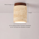 Wabi-Sabi Plafondlamp – Travertin Steen LED Ø12cm/Ø15cm