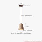 Nordic Houten Steen LED Hanglamp – Zwart/Geel – Modern Design