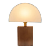Retro Houten Tafellamp met Stoffen Kap