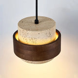 LumiTravert Wandlamp – LED Natuursteen & Hout Design met Trekschakelaar
