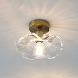Glazen Plafondlamp In De Vorm Van Een Hibiscus