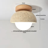 LumiSabi Travertin Natuursteen LED Plafondlamp – Moderne Wabi-Sabi Lamp