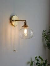 Pull Chain Wandlamp E14 LED Goud Nordic Modern Voor Slaapkamer & Bad