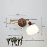 Wandlamp Nordic Wit Pompoen – LED, E27, Draaibare Arm, Moderne Stijl