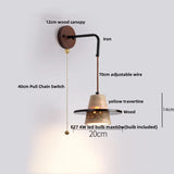 LumiTravert Wandlamp – LED Natuursteen & Hout Design met Trekschakelaar