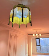 LED Hanglamp Groen Stoffen Kwast – Vintage Voor Woonkamer & Café
