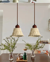 Antieke Hanglamp Resin – Retro Bloemen Design, E27, Franse Stijl
