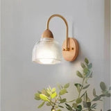 MizuGlow Japandi Wandlamp – Houten & Glazen Wandverlichting