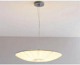 Wabi-Sabi Luxe Stoffen LED Plafondlamp – Minimalistische Rond Vliegende Schotel Hanglamp