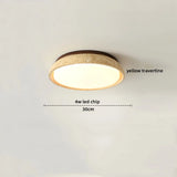 LumiSabi Travertin Natuursteen LED Plafondlamp – Moderne Wabi-Sabi Lamp