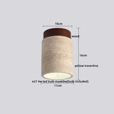 LumiSabi Travertin Natuursteen LED Plafondlamp – Moderne Wabi-Sabi Lamp