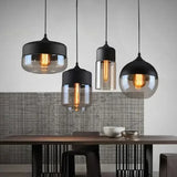 Nordic LED Hanglamp Glas & Hout – Moderne Plafondlamp E27