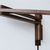 KoshiWood Japanse Wandlamp – Massief Houten Bedlamp met Uitschuifbare Arm & Retro Nordic Design